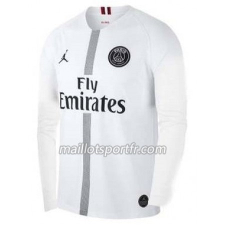 Maillot de Foot Paris Saint Germain Jordan Blanc Troisieme 2018/19 ML